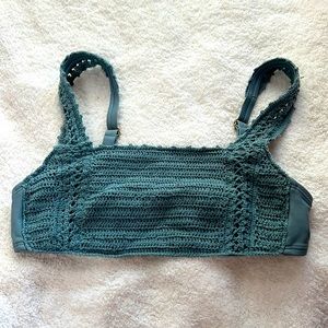 Blue target swim top